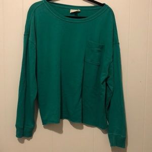 Cropped green universal thread sweater